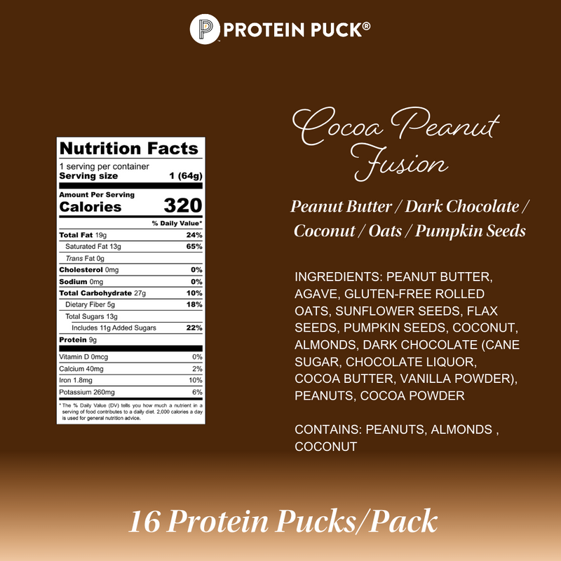 Cocoa Peanut Fusion (Peanut Butter, Chocolate) (16 - 2.25oz Bars)